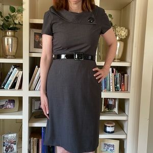 NWT Tahari Arthur S. Levine Essentials Julian Charcoal Grey Classic Dress Size 6